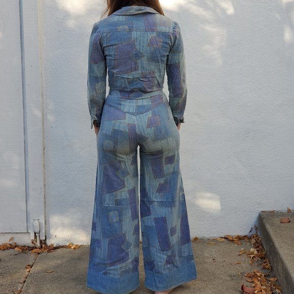 vintage 1970s patchwork suit - Picture 5 of 11